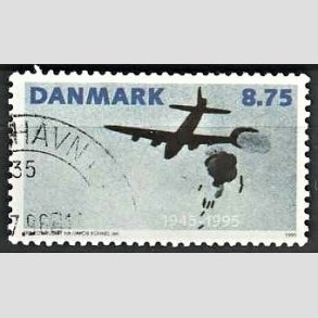 FRIMRKER DANMARK | 1995 - AFA 1093 - 50 ret for befrielsen - 8,75 Kr. flerfarvet - God/bedre gennemsnitskvalitet