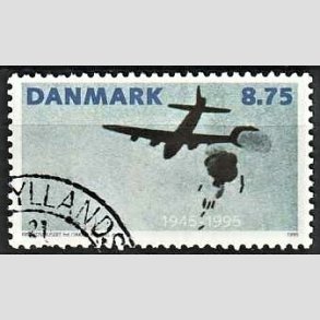 FRIMRKER DANMARK | 1995 - AFA 1093 - 50 ret for befrielsen - 8,75 Kr. flerfarvet - God/bedre gennemsnitskvalitet
