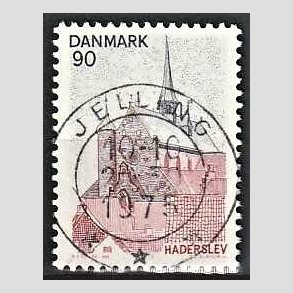 FRIM�RKER DANMARK | 1975 - AFA 598 - S�nderjylland - 90 �re r�d/brun/m�rkbl� - Pragt Stemplet Jelling
