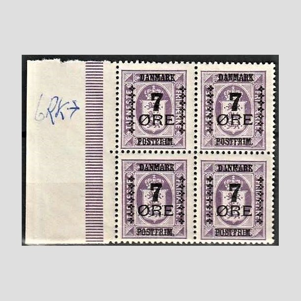 FRIMRKER DANMARK | 1926 - AFA 165 - 7/15 re violet Provisorium i 4-blok - Postfrisk