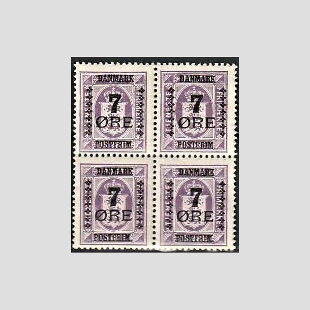 FRIMRKER DANMARK | 1926 - AFA 165 - 7/15 re violet Provisorium i 4-blok - Postfrisk