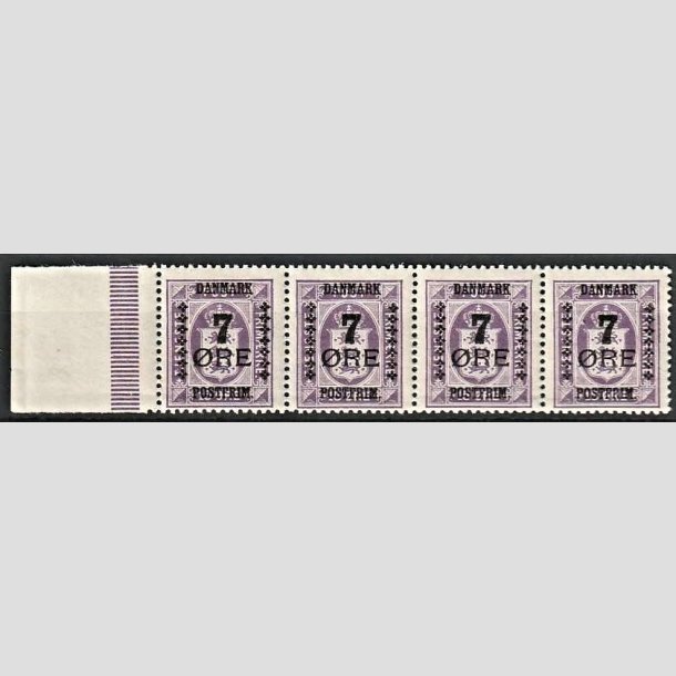 FRIMRKER DANMARK | 1926 - AFA 165 - 7/15 re violet Provisorium i 4-stribe - Postfrisk