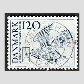 FRIM�RKER DANMARK | 1974 - AFA 579 - Verdenspostforeningen 100 �r - 120 �re bl� - Pragt Stemplet K�benhavn