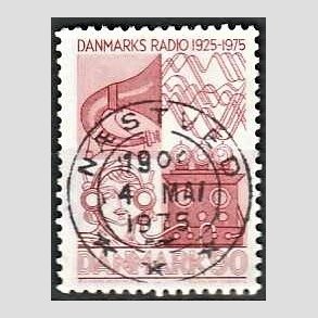 FRIM�RKER DANMARK | 1975 - AFA 583 - Danmarks Radio 50 �r - 90 �re r�d - Pragt Stemplet N�stved