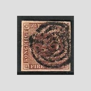 FRIMRKER DANMARK | 1851-54 - AFA 1 - 4 R.B.S - Stemplet (ikke trykbestemt)