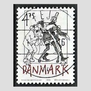 FRIM�RKER DANMARK | 1992 - AFA 1030 - Danske tegneseriefigurer - 4,75 Kr. sort/r�d - Pragt Stemplet Fej�