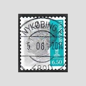 FRIMRKER DANMARK | 2010 - AFA 1607E - Dronning Margrethe II - 6,50 Kr. gr/blgrn - Pragt StempletNykbing F