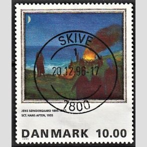FRIMRKER DANMARK | 1995 - AFA 1099 - Maleriserie 8. - 10,00 Kr. Jens Sndergaard - Pragt Stemplet Skive