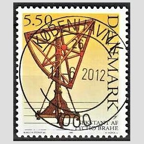 FRIM�RKER DANMARK | 1995 - AFA 1102 - Tycho Brahe - 5,50 Kr. flerfarvet - Lux Stemplet K�benhavn K