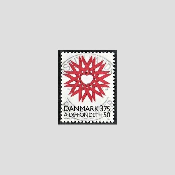 FRIMRKER DANMARK | 1996 - AFA 1130 - AIDS-Fondet - 3,75 Kr. + 50 re rd/sort - Pragt Stemplet