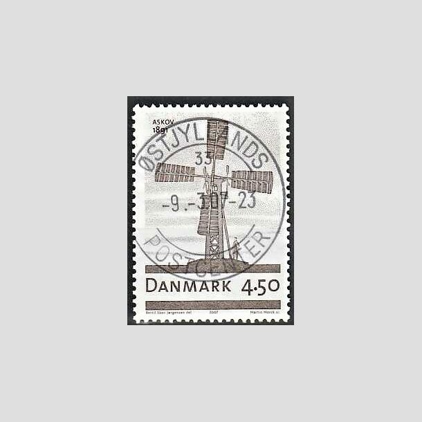 FRIMRKER DANMARK | 2007 - AFA 1492 - Danske vindmller - 4,50 Kr. Mllen i Anskov - Pragt Stemplet 