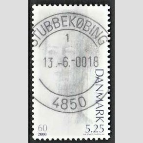 FRIMRKER DANMARK | 2000 - AFA 1240 - Droning Margrethe 60 r - 5,25 Kr. bl/gr - Pragt Stemplet Stubbekbing