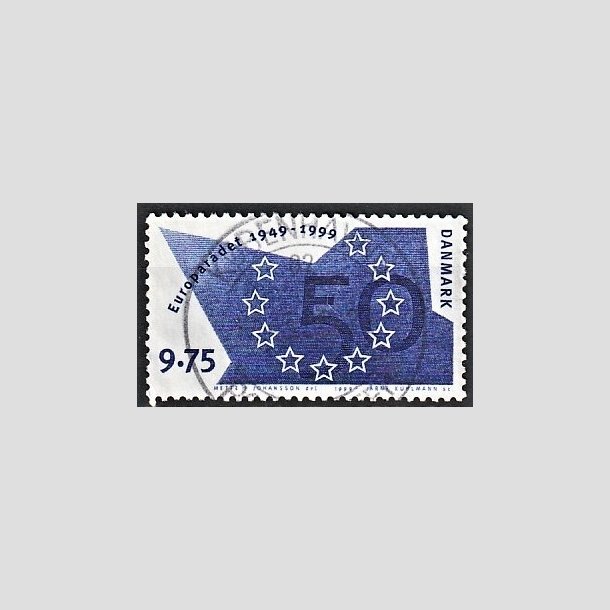 FRIMRKER DANMARK | 1999 - AFA 1211 - Europardet 50 r - 9,75 Kr. bl - Pragt Stemplet