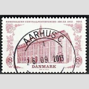 FRIM�RKER DANMARK | 2012 - AFA 1719A - Centralpostbygningen - 8,00 Kr. flerfarvet - Pragt Stemplet Aarhus C