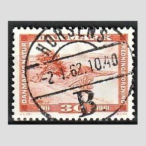 FRIM�RKER DANMARK | 1961 - AFA 392 - Naturfredningsforening 50 �r. - 30 �re brunr�d - Pragt Stemplet Horsens