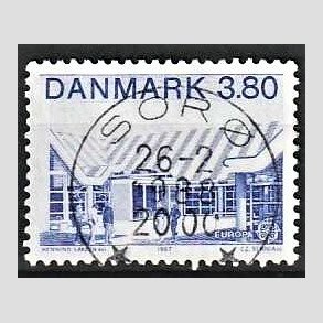 FRIM�RKER DANMARK | 1987 - AFA 883 - Europam�rker - 3,80 Kr. bl� - Pragt Stemplet Sor�