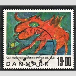 FRIMRKER DANMARK | 1998 - AFA 1190 - Frimrkekunst 1. - 19,00 Kr. Himmelhest flerfarvet - Pragt Stemplet Vanlse