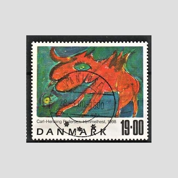 FRIMRKER DANMARK | 1998 - AFA 1190 - Frimrkekunst 1. - 19,00 Kr. Himmelhest flerfarvet - Pragt Stemplet Vanlse