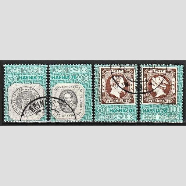 FRIMRKER DANMARK | 1975 - AFA 582a-582d - Hafnia I frimrkeudstillingen 1976 - 70 - 100 re i komplet st - God/bedre gennemsnitskvalitet - Stemplet