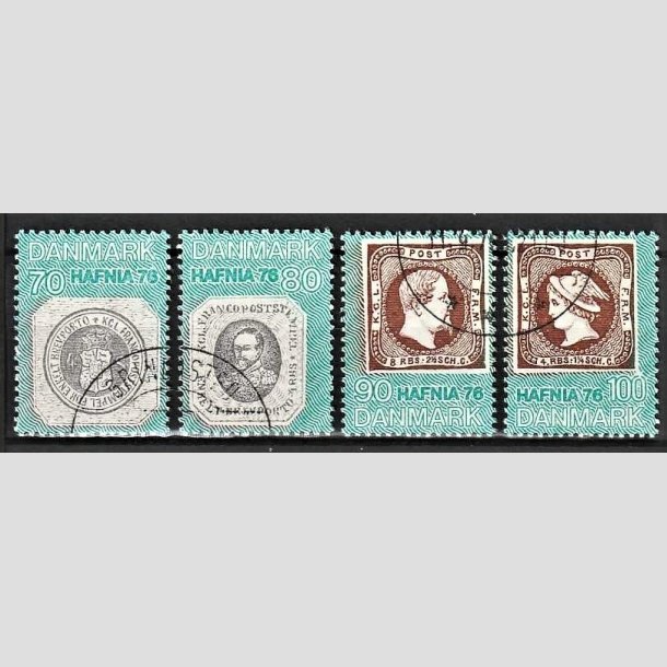 FRIMRKER DANMARK | 1975 - AFA 582a-582d - Hafnia I frimrkeudstillingen 1976 - 70 - 100 re i komplet st - God/bedre gennemsnitskvalitet - Stemplet