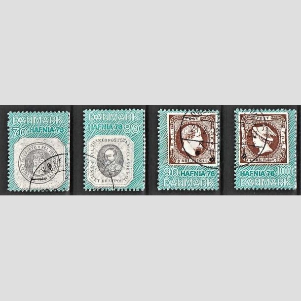 FRIMRKER DANMARK | 1975 - AFA 582a-582d - Hafnia I frimrkeudstillingen 1976 - 70 - 100 re i komplet st - God/bedre gennemsnitskvalitet - Stemplet