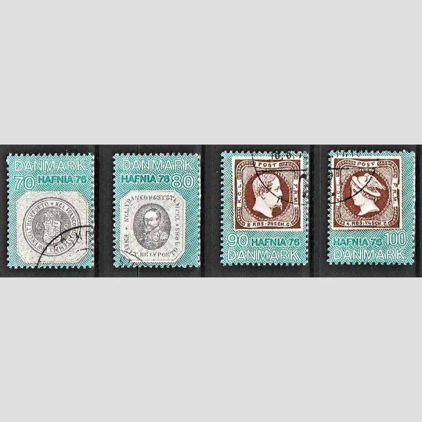 FRIMRKER DANMARK | 1975 - AFA 582a-582d - Hafnia I frimrkeudstillingen 1976 - 70 - 100 re i komplet st - God/bedre gennemsnitskvalitet - Stemplet