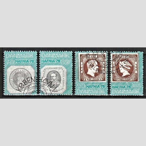 FRIMRKER DANMARK | 1975 - AFA 582a-582d - Hafnia I frimrkeudstillingen 1976 - 70 - 100 re i komplet st - God/bedre gennemsnitskvalitet - Stemplet