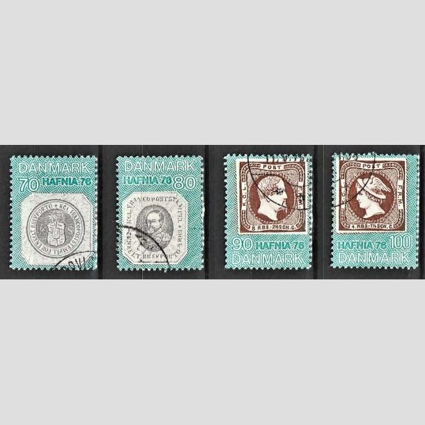 FRIMRKER DANMARK | 1975 - AFA 582a-582d - Hafnia I frimrkeudstillingen 1976 - 70 - 100 re i komplet st - God/bedre gennemsnitskvalitet - Stemplet