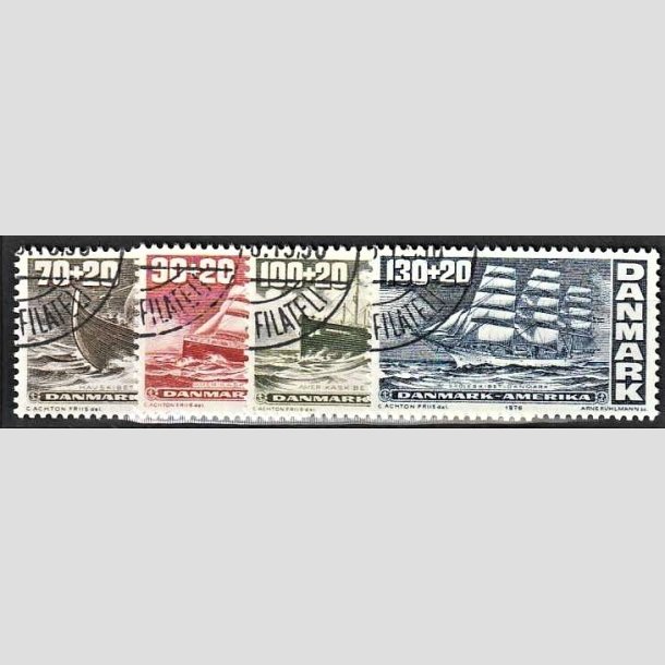 FRIMRKER DANMARK | 1976 - AFA 607-610 - Amerikanske uafhngighedserklring 200 r. - 70-130 re + 20 re i komplet st - God/bedre gennemsnitskvalitet - Stemplet