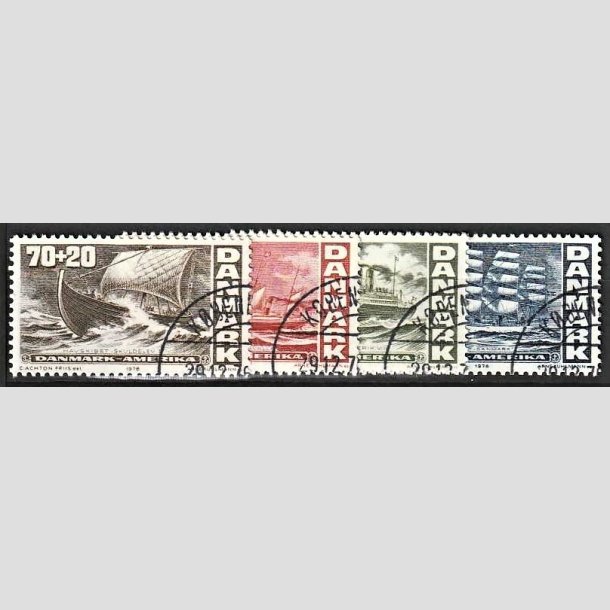 FRIMRKER DANMARK | 1976 - AFA 607-610 - Amerikanske uafhngighedserklring 200 r. - 70-130 re + 20 re i komplet st - God/bedre gennemsnitskvalitet - Stemplet