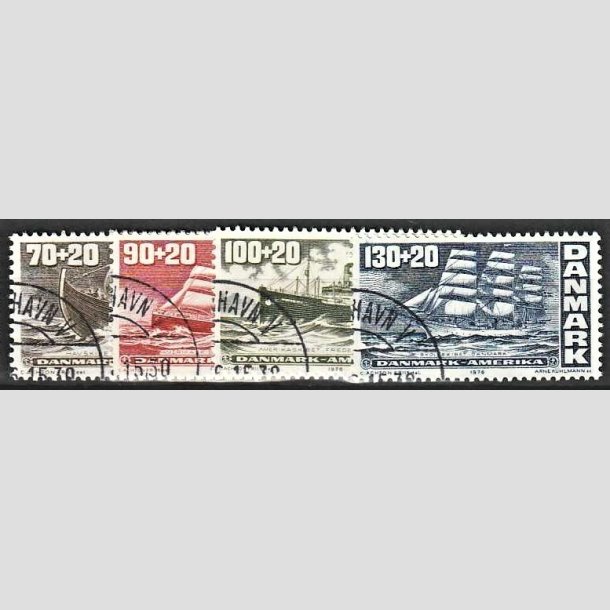 FRIMRKER DANMARK | 1976 - AFA 607-610 - Amerikanske uafhngighedserklring 200 r. - 70-130 re + 20 re i komplet st - God/bedre gennemsnitskvalitet - Stemplet