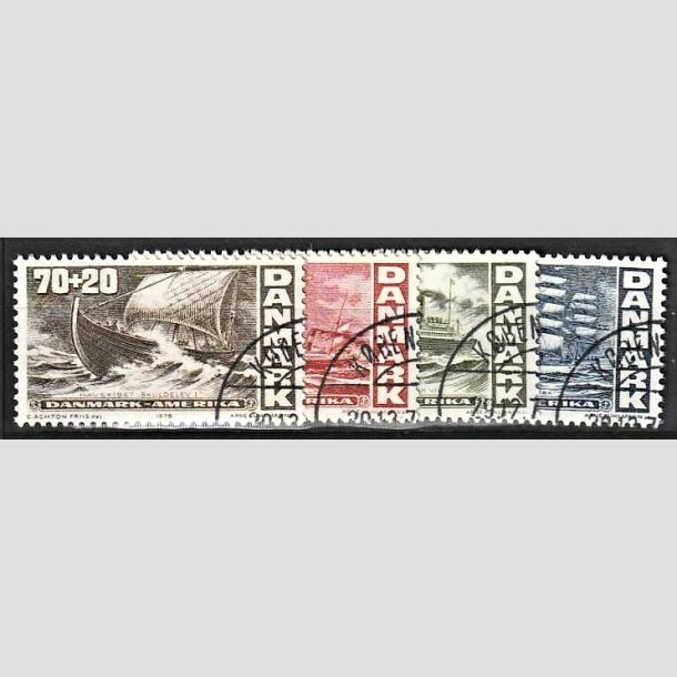 FRIMRKER DANMARK | 1976 - AFA 607-610 - Amerikanske uafhngighedserklring 200 r. - 70-130 re + 20 re i komplet st - God/bedre gennemsnitskvalitet - Stemplet