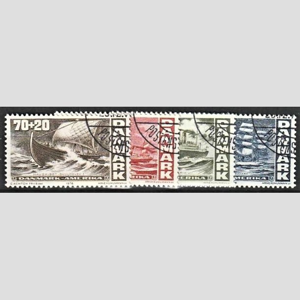 FRIMRKER DANMARK | 1976 - AFA 607-610 - Amerikanske uafhngighedserklring 200 r. - 70-130 re + 20 re i komplet st - God/bedre gennemsnitskvalitet - Stemplet