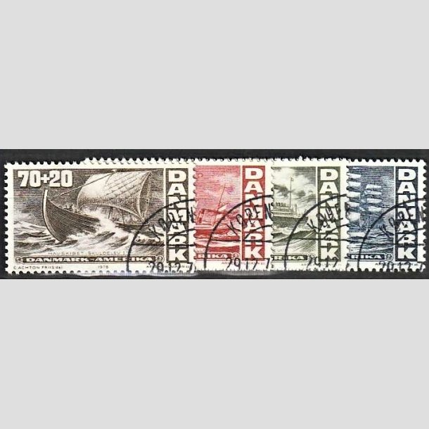 FRIMRKER DANMARK | 1976 - AFA 607-610 - Amerikanske uafhngighedserklring 200 r. - 70-130 re + 20 re i komplet st - God/bedre gennemsnitskvalitet - Stemplet