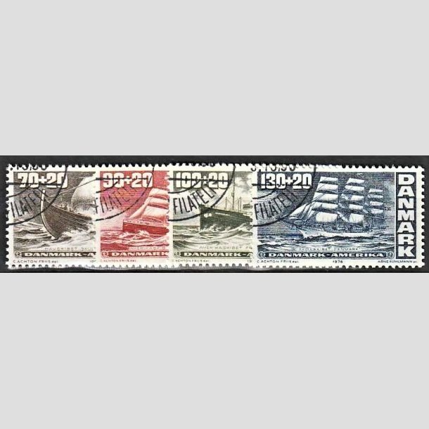 FRIMRKER DANMARK | 1976 - AFA 607-610 - Amerikanske uafhngighedserklring 200 r. - 70-130 re + 20 re i komplet st - God/bedre gennemsnitskvalitet - Stemplet