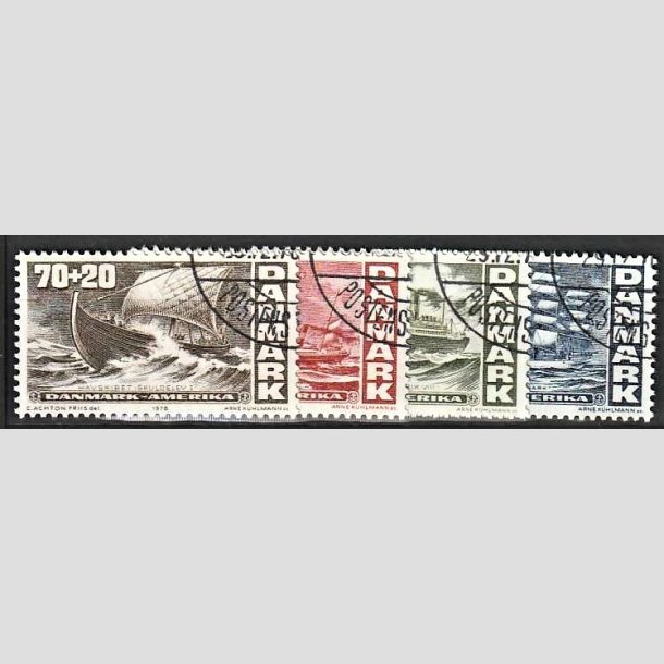 FRIMRKER DANMARK | 1976 - AFA 607-610 - Amerikanske uafhngighedserklring 200 r. - 70-130 re + 20 re i komplet st - God/bedre gennemsnitskvalitet - Stemplet