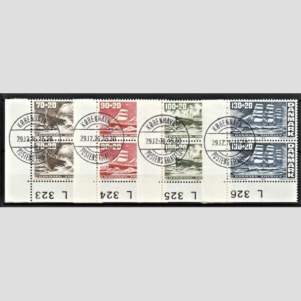 FRIMRKER DANMARK | 1976 - AFA 607-610 - Amerikanske uafhngighedserklring - 70-130 + 20 re i par med marginal - Lux Stemplet Kbenhavn