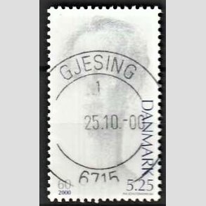 FRIMRKER DANMARK | 2000 - AFA 1240 - Droning Margrethe 60 r - 5,25 Kr. bl/gr - Pragt Stemplet Gjesing