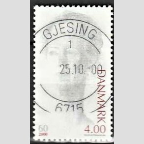 FRIMRKER DANMARK | 2000 - AFA 1239 - Droning Margrethe 60 r - 4,00 Kr. rdbrun/gr - Pragt Stemplet Gjesing