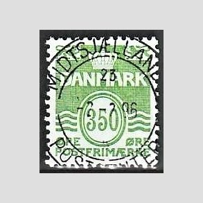 FRIM�RKER DANMARK | 1992 - AFA 1016 - B�lgelinie - 350 �re lysgr�n - Pragt Stemplet