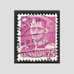 FRIMRKER DANMARK | 1948-50 - AFA 314 - Fr. IX 75 re rdlilla - Lux Stemplet Aarhus