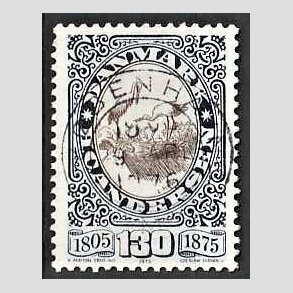 FRIM�RKER DANMARK | 1975 - AFA 596 - H.C. Andersen - 130 �re bl�/brun - Lux Stemplet