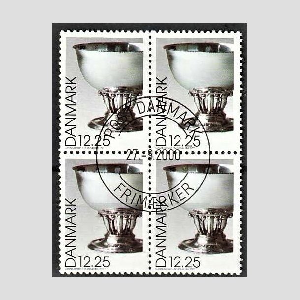 FRIMRKER DANMARK | 1997 - AFA 1163 - Dansk design - 12,25 Kr. Georg Jensen slvskl flerfarvet i 4-blok - Pragt Stemplet