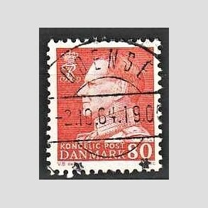 FRIMRKER DANMARK | 1961-62 - AFA 400 - Fr. IX 80 re orangegul - Pragt Stemplet Odense