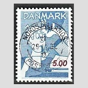 FRIM�RKER DANMARK | 1992 - AFA 1031 - Danske tegneseriefigurer - 5,00 Kr. bl�/r�d - Pragt Stemplet