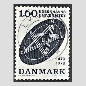 FRIM�RKER DANMARK | 1979 - AFA 674 - K�benhavns Universitet 500 �r - 1,60 Kr. bl� - Lux Stemplet Lyngby