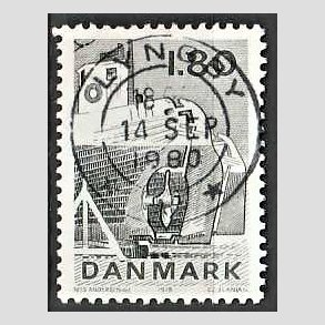 FRIM�RKER DANMARK | 1978 - AFA 666 - Dansk fiskeri - 1,80 Kr. sortgr�n - Pragt Stemplet Lyngby