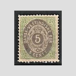 FRIMRKER DVI | 1876-1901 - AFA 10 | 5 cents grn/gr - Ubrugt
