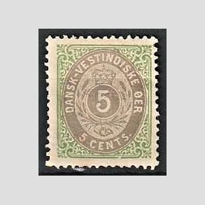 FRIMRKER DVI | 1876-1901 - AFA 10 | 5 cents grn/gr - Ubrugt