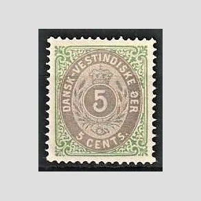 FRIMRKER DVI | 1876-1901 - AFA 10 | 5 cents grn/gr - Ubrugt (limlst)